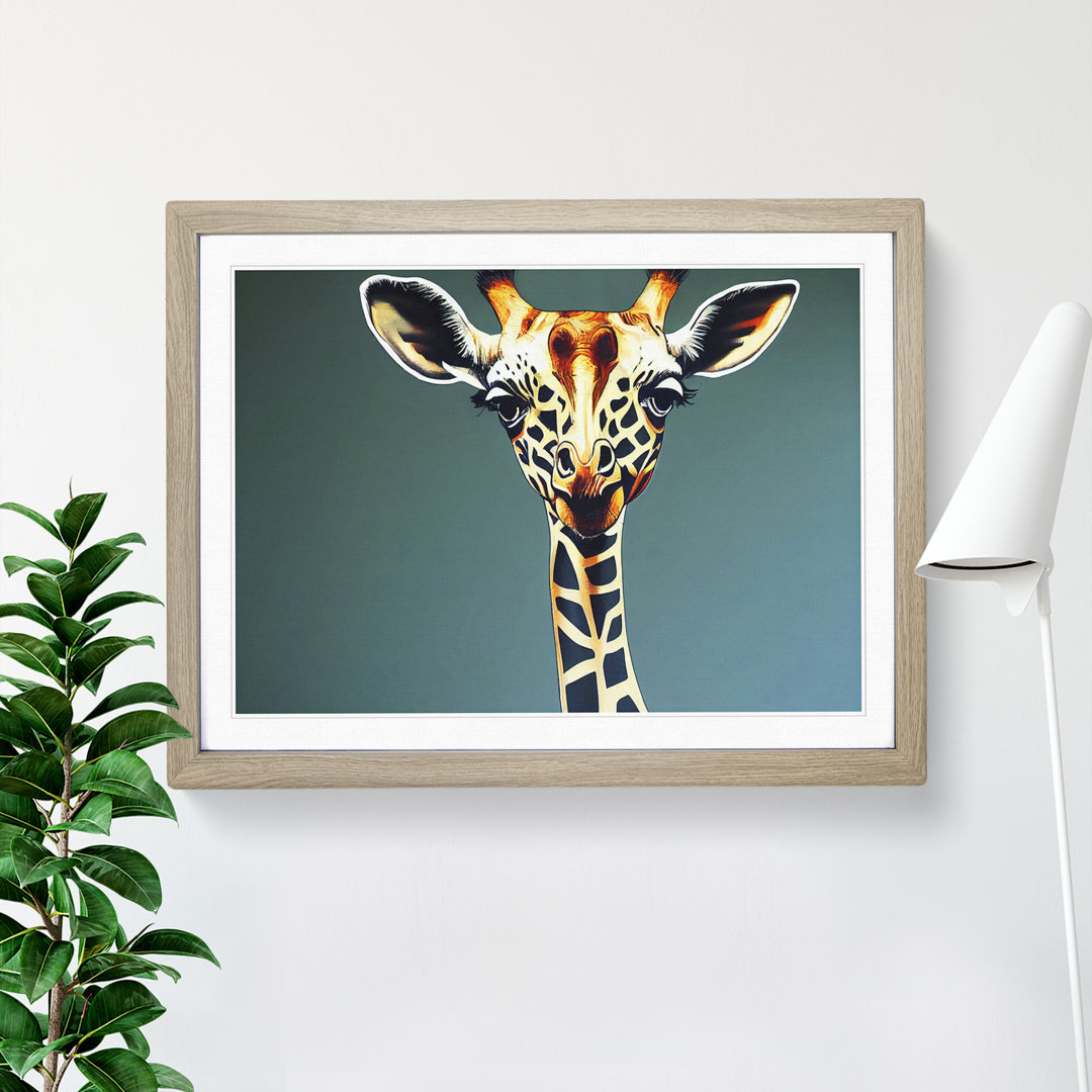 Giraffe Portrait - Framed Print