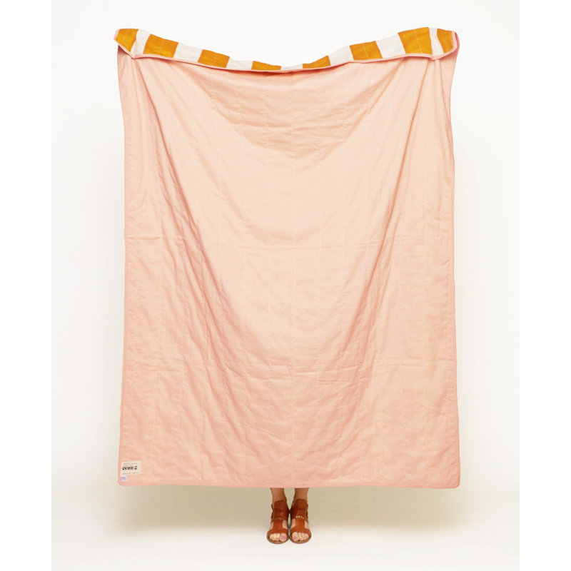 Offset Quilted Throw Blanket, Rust