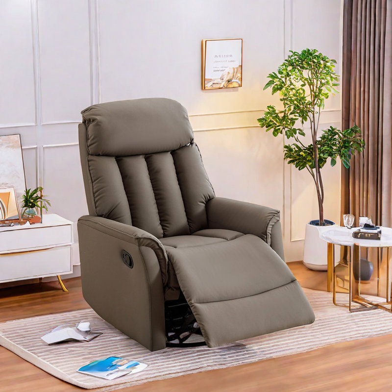 Fauteuil inclinable pivotant en similicuir Kuchler, Beige