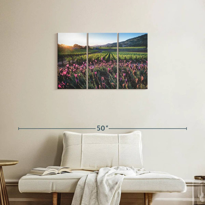 Alvord Napa Valley, vignes et fleurs, H 20 po x l 33 po