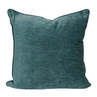 Coussin en velours froissé - bleu sarcelle - 24 po x 24 po