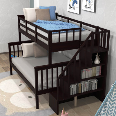 Dejahn Twin Over Full Wood Bunk Bed With Storage And Guard Rail