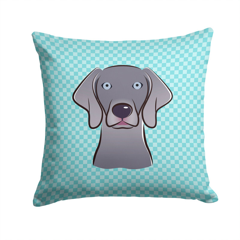 Coussin décoratif intérieur/extérieur weimar damier, H 14 po x l 14 po x P 4 po, Bleu