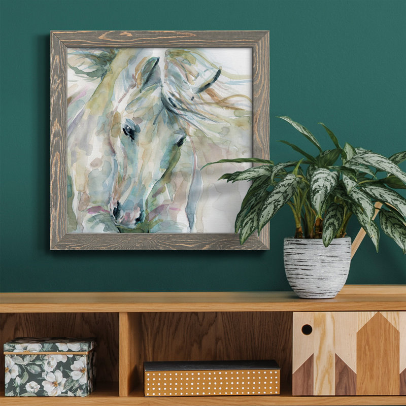 Soft Bay II - peinture sur toile encadrée, Encadré gris, H 34,5 po x l 34,5 po x P 1 po