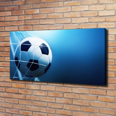 Ball In The Goal - No Frame Print on Canvas