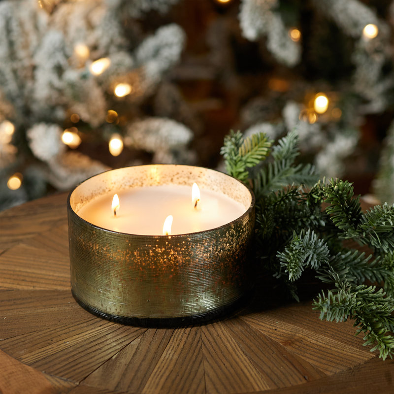 Soy Candle in Textured Glass Jar 6"D