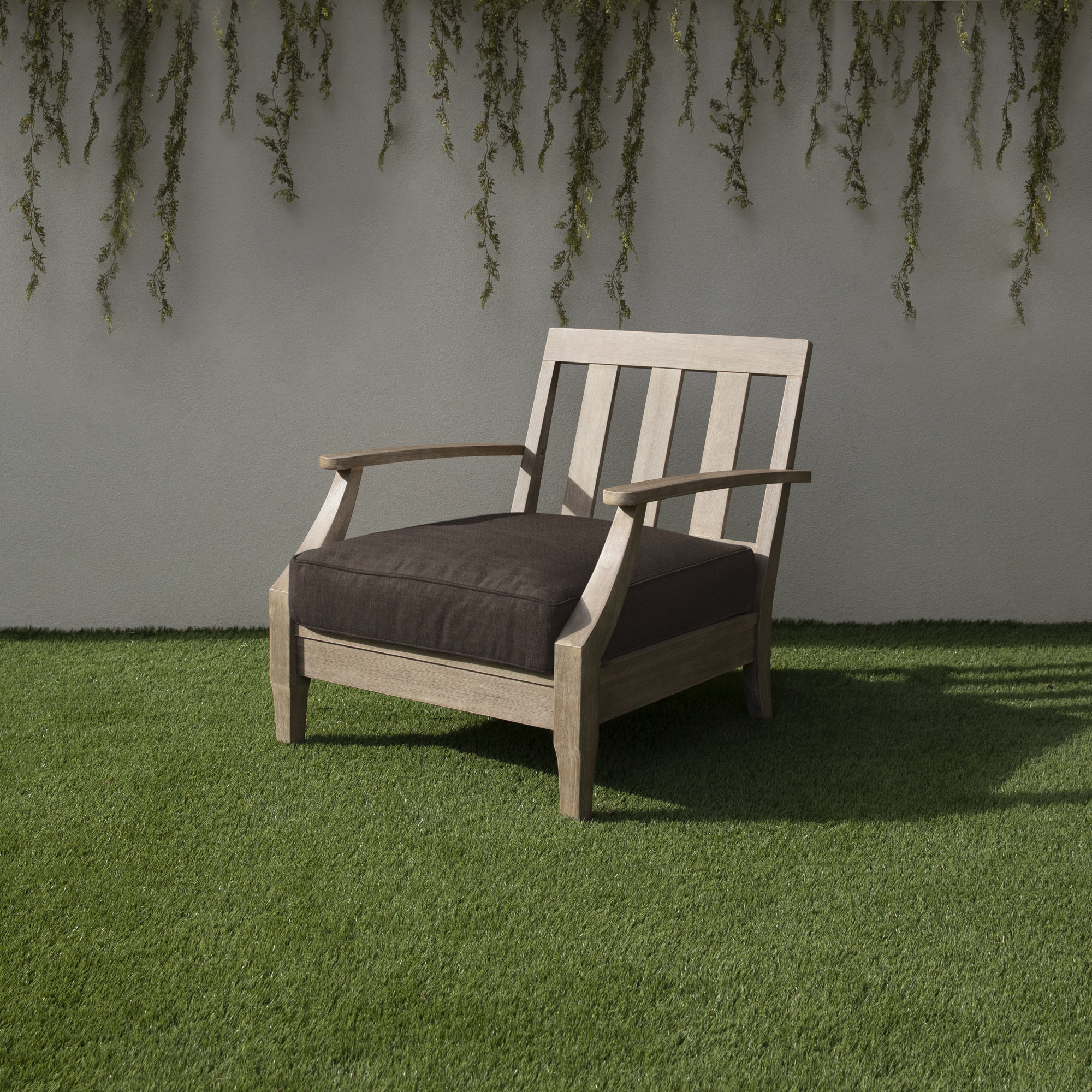 Davana Outdoor Lounge Chair Cushion, Dark Brown, 25" W x 23" D