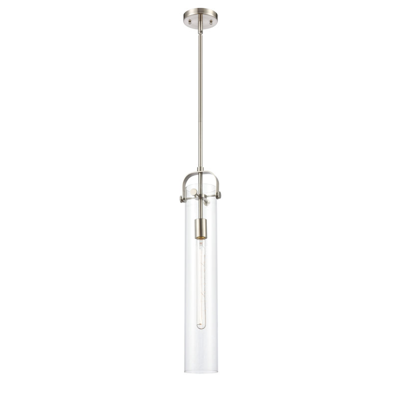Luminaire suspendu cylindrique à 1 lumière Fenecia, Nickel satiné brossé