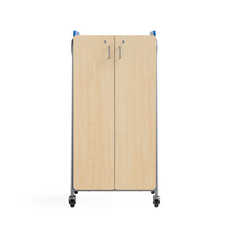 Chariot fourre-tout 18 compartiments avec bacs Whiffle, Bleu pastel