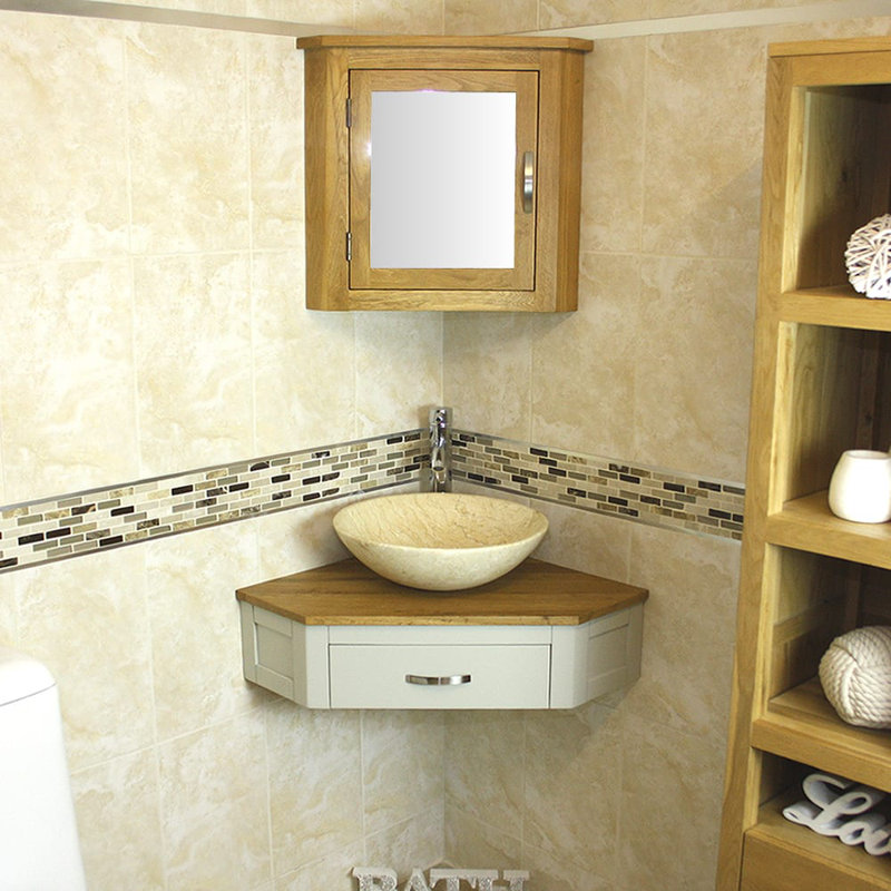 Javen 550mm Single Bathroom Vanity with Vessel Basin, White Marble Basin, Grey