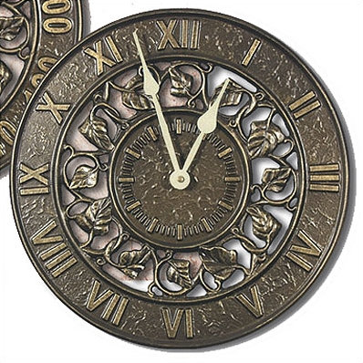 Ivy Silhouette Clock, Copper Verdigris