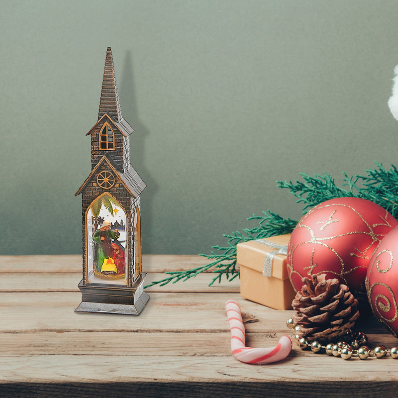 Église à DEL avec crèche de Noël