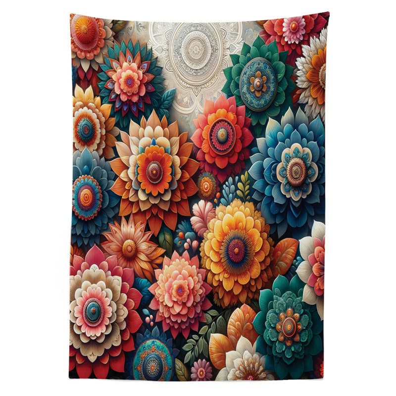 Moby Rectangle Floral Microfiber Tablecloth, 70" Rectangle