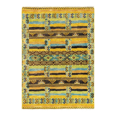 Shaul One-of-a-Kind 4' 5" X 6' 2" New Age Rectangular Wool Area Rug Multi