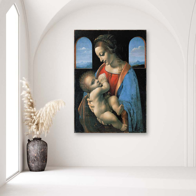 Madonna Litta - Da Vinci Reproduction - No Frame Print on Canvas, 90cm H x 60cm W