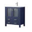 Ensemble de meuble-lavabo avec comptoir en céramique blanche et robinet-554991063