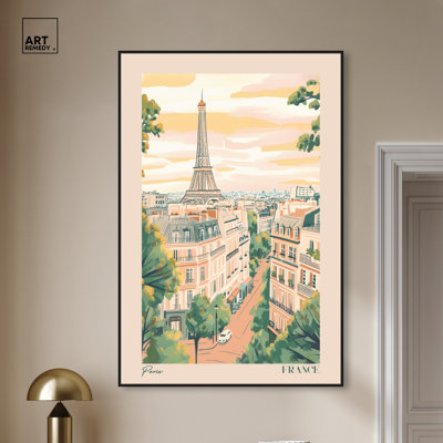 Soft Spring Paris Canvas Cute Travel Art by Art Remedy