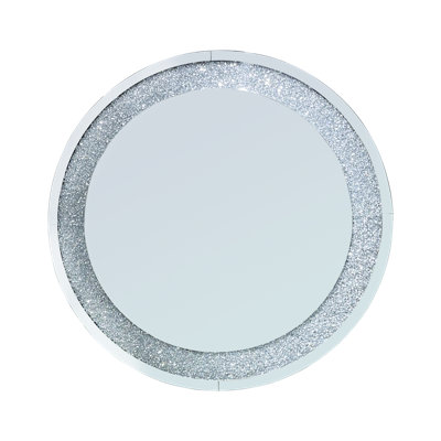 Modern Silver Round Wall & Accent Mirror, 33.46-inch, Decorative Style For Home
