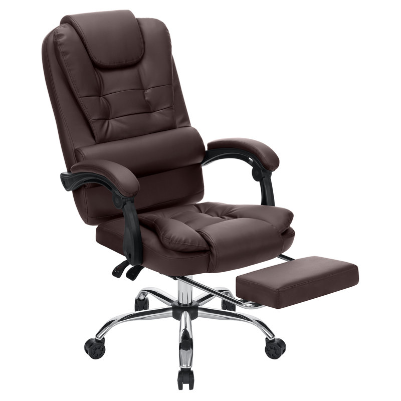 Fauteuil de bureau ergonomique avec repose-pieds Markisha, Brun