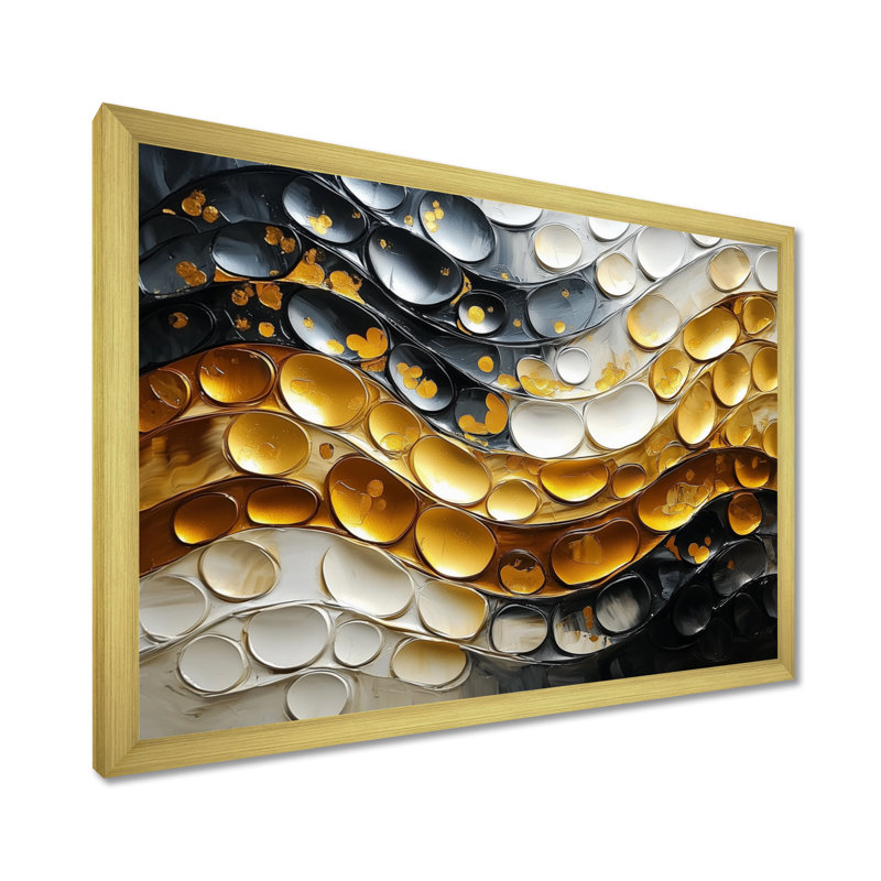 «Golden Passage To Transitional Art II», art abstrait moderne sur toile transitionnelle, H 16 po x l 32 po, Doré