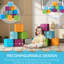 Multicolore, blocs de mousse préscolaire, 12 pièces, multicolore, 7,75 po x 7,75 po x 7,75 po, 12-36 mois, empilable