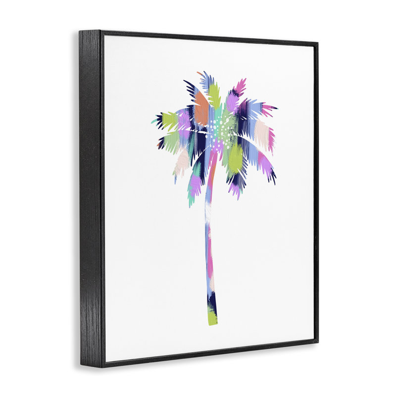 Patterned Palm Tree Framed Giclee Art by Lisa Nohren, Midnight Black Framed Giclee, 14" H x 11" W
