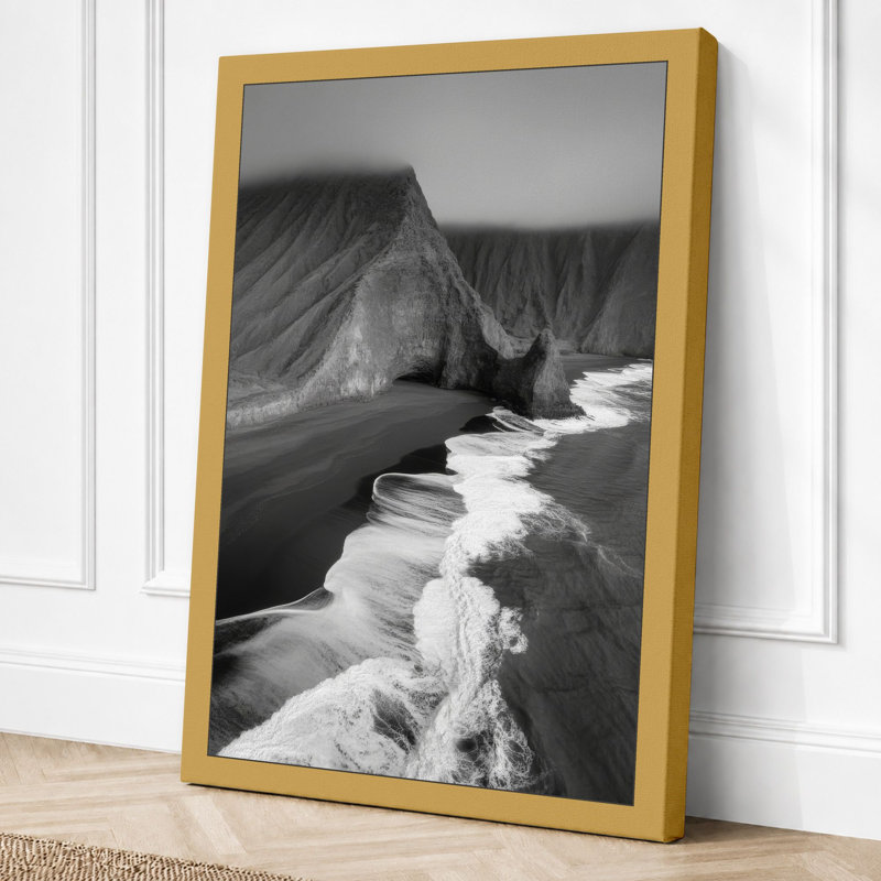 Cliffs from Above Coastal - Wrapped Canvas, 24x16 - 61.0 x 40.6 cm, Ochre Border