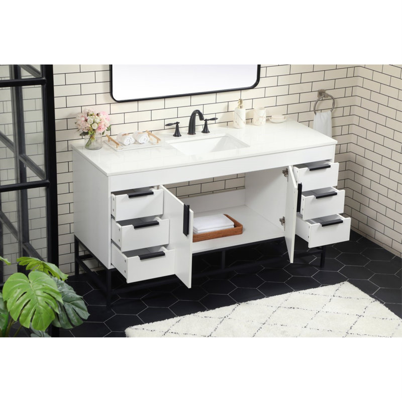 Ensemble de meuble-lavabo simple 60 po Eugene, Blanc