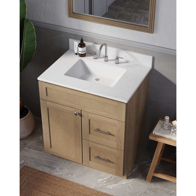 Meuble-lavabo simple 30 po Chrisna, Chêne naturel