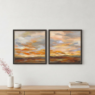 HomeRoots (lot de deux), art mural encadré noir High Desert Sky