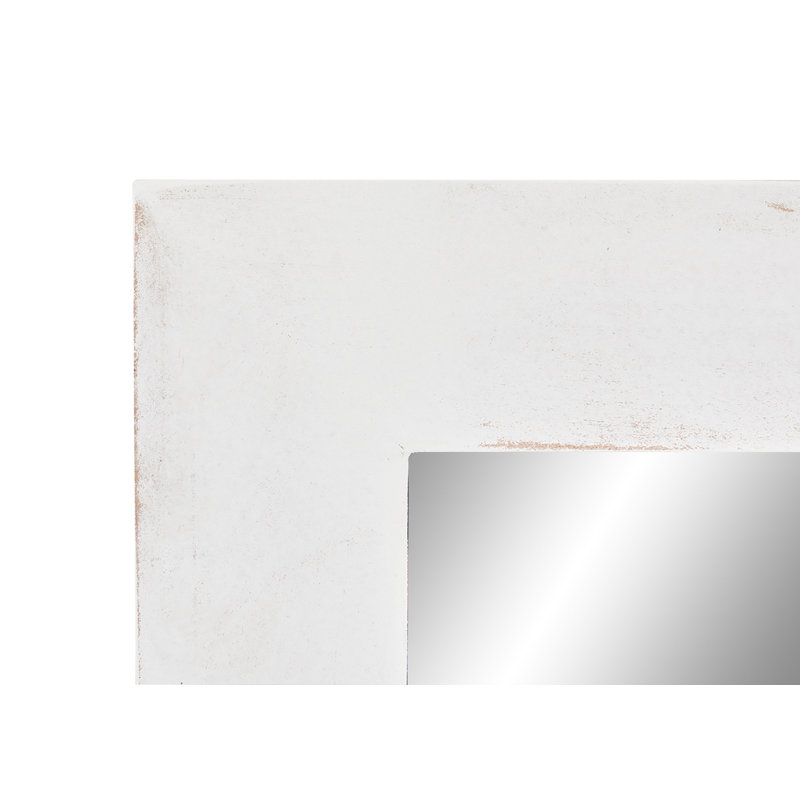 Edna Solid Wood Rectangle Mirror, White