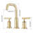 Brushed Golden Bathroom Faucet Piece - 2 Handle, , Corrosion, Foaming Water And With Supply Lines Valve 3 Hole Handle Vanity Sink Faucet, , Ceramic Disc