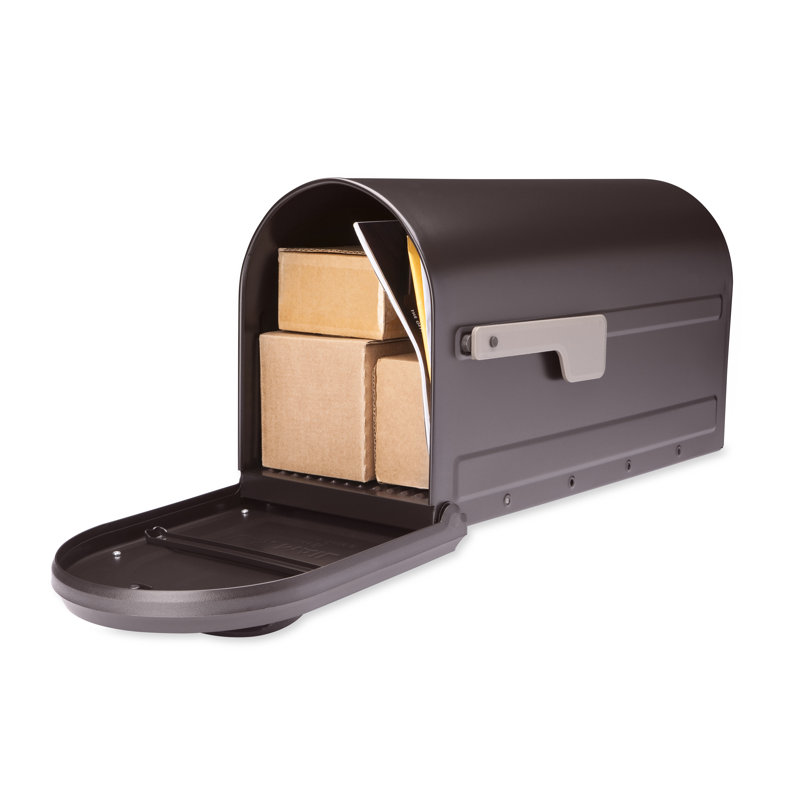Mapleton Large Rubbed Bronze Steel Post Mount Mailbox