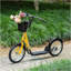 Scooter Aosom Youth, scooter Kick avec guidon réglable, freins doubles, pneus gonflables en caoutchouc de 16 po, panier, porte-gobelet, orange