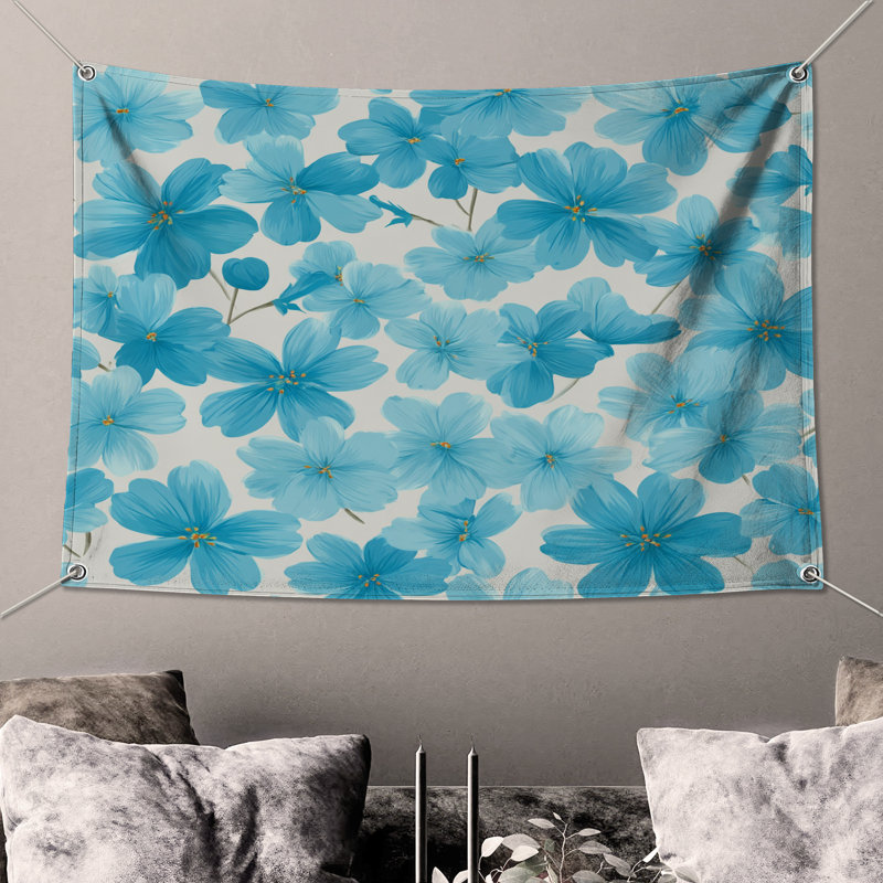 Tapisserie murale florale - Décoration murale nature, 50in H x60in W with 4 Grommets