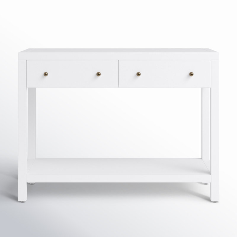 Nora 2 Drawer Console Table, Smooth White