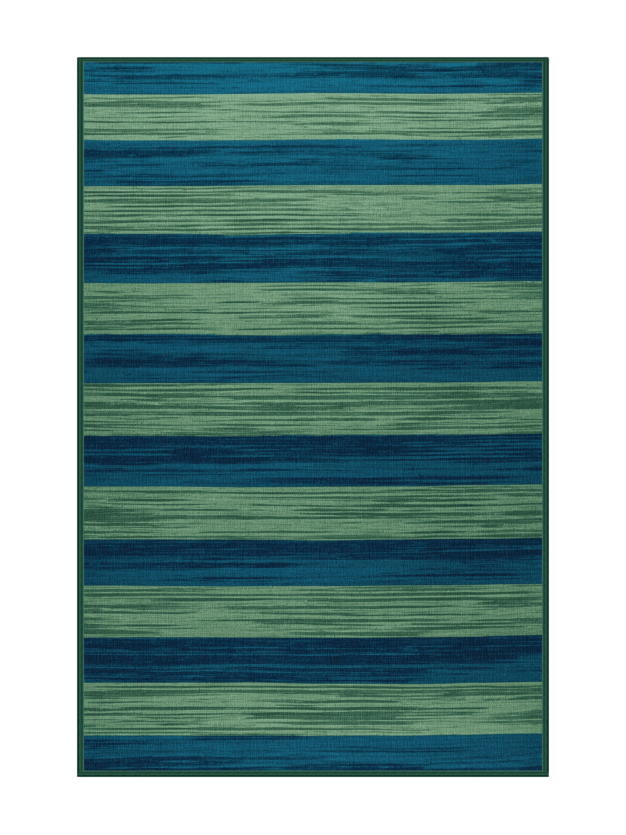 Rosecliff Heights Machine Washable Horizontal Stripes Green Area Rug ...