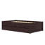 Lit plateforme simple avec lit gigogne et deux tiroirs, cadre de lit plateforme en bois massif avec barre d'alimentation, aucun sommier nécessaire pour la chambre à coucher et la chambre d'amis, espresso-375395382-375395401