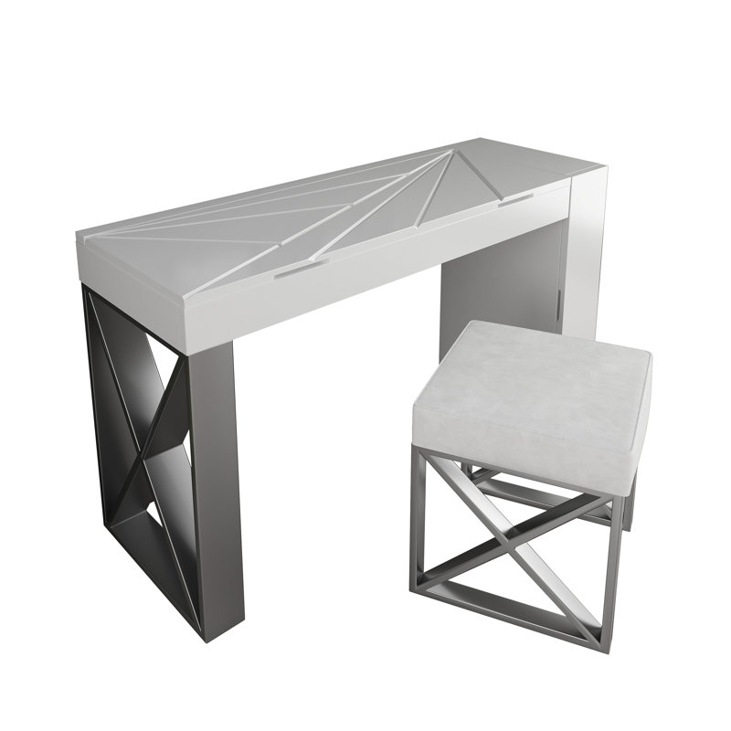 Ensemble coiffeuse avec tabouret et miroir