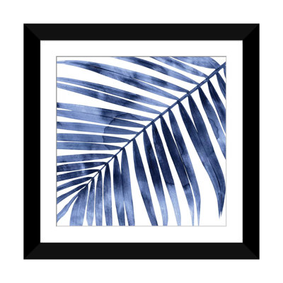 «Palm Close up I», reproduction d'impression sur toile indigo