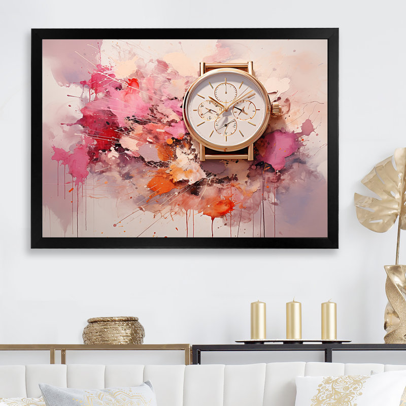 Montres minimalistes, H 12 po x l 20 po x P 1 po, Gold Picture Framed
