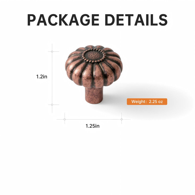 Multipack de boutons de fantaisie de 1 1/4 po de longueur, Laiton antique, 6