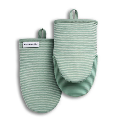 KitchenAid Micro Rib Silicone Stripe Mini Oven Mitts, Set of 2