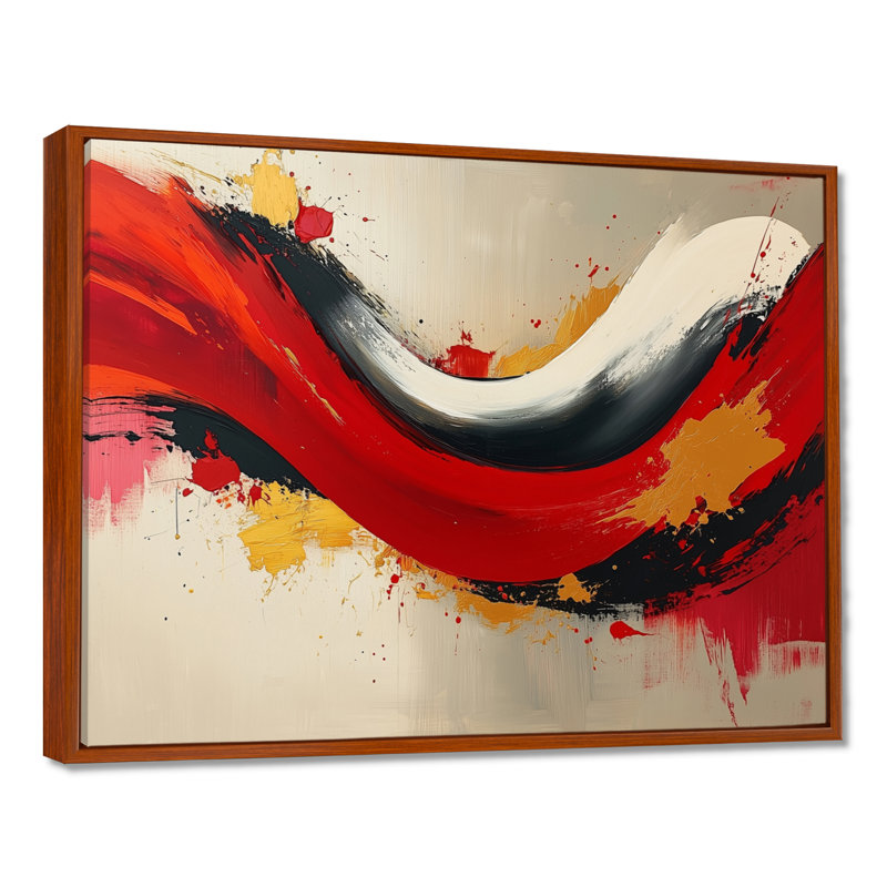 Whisenhunt - Abstract Canvas Art Print, H 24 po x l 32 po, Cadre flottant, Brun