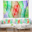 Tapisserie abstraite à motif de fleurs rouges et vertes-28488428