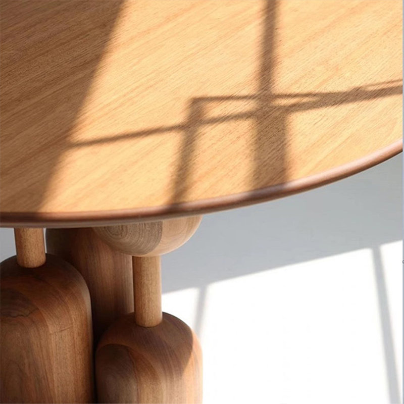 Creative solid wood dining table, 29.52"H x 51.18"L x 51.18"W