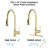 Brushed Gold Pull Down Kitchen Faucet Made Of Stainless Steel With Soap Dispenser - To Scratches, Rust, And Spots 360 Swiveling Spout Vigorous Spray Capacity 1.8Gpm Flow Volume Pull-Down & Scratch,-1655835507