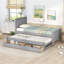 Lit de jour simple avec lit gigogne et tiroirs de rangement - Lit en bois de pin massif, gris-497286246