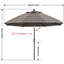Parasol de patio en oléfine 9 pi 9 pi-681813136