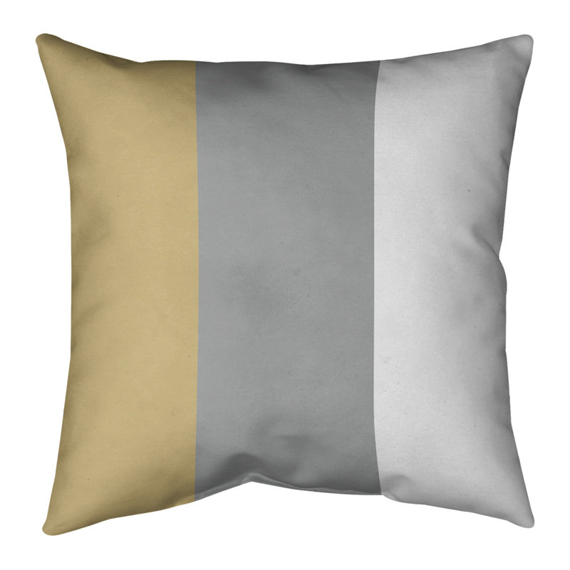 Coussin en suède Colorado, 26 po x 26 po, Or / gris / blanc